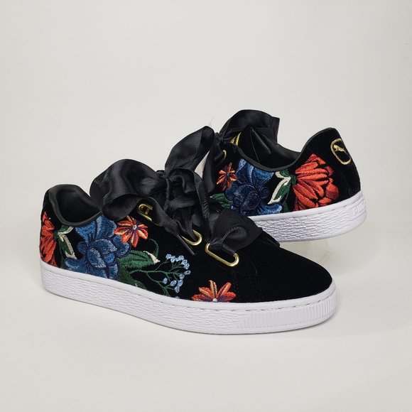 puma basket heart hyper embroidered sneaker